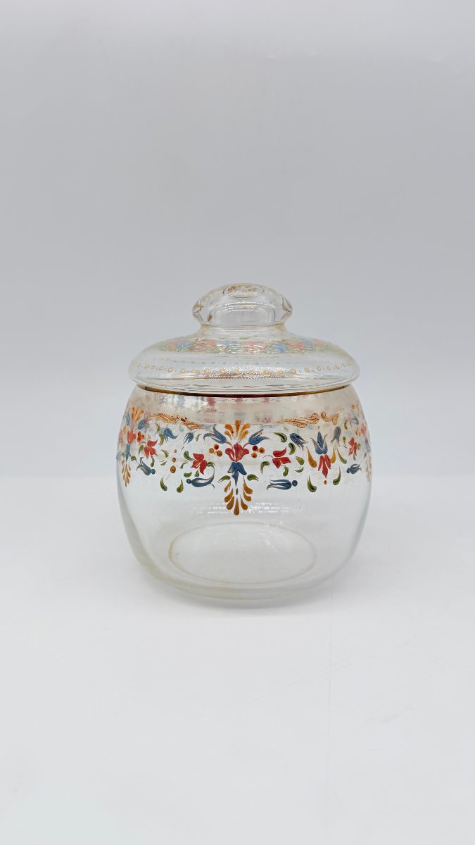 Bonbonnière en verre émaillé polychrome dans le goût ottoman, Bohême, fin du XIXe siècle-photo-2