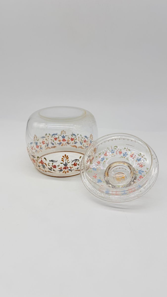 Bonbonnière en verre émaillé polychrome dans le goût ottoman, Bohême, fin du XIXe siècle-photo-3