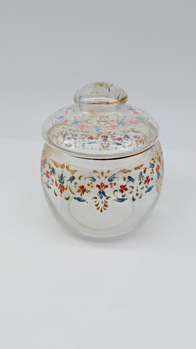 Bonbonnière en verre émaillé polychrome dans le goût ottoman, Bohême, fin du XIXe siècle-photo-4