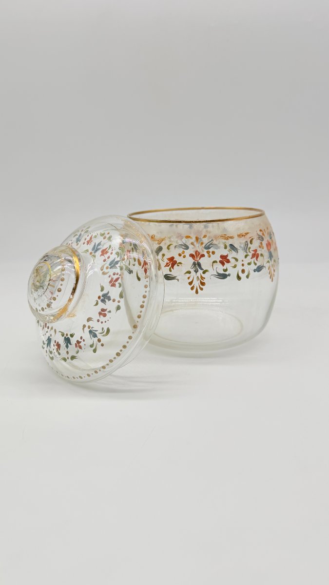 Bonbonnière en verre émaillé polychrome dans le goût ottoman, Bohême, fin du XIXe siècle-photo-2