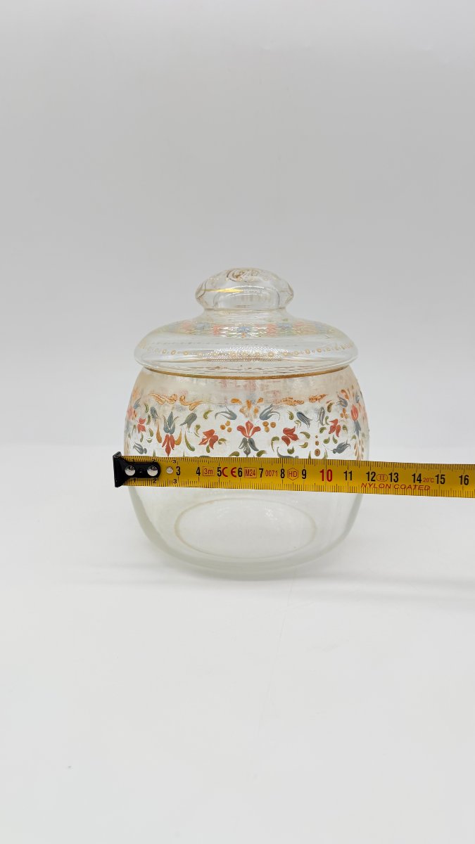 Bonbonnière en verre émaillé polychrome dans le goût ottoman, Bohême, fin du XIXe siècle-photo-7