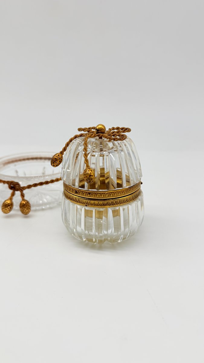 A French Gilt-bronze Mounted Moulded Crystal Toilette Garniture,  Baccarat, Late 19 Th-photo-2