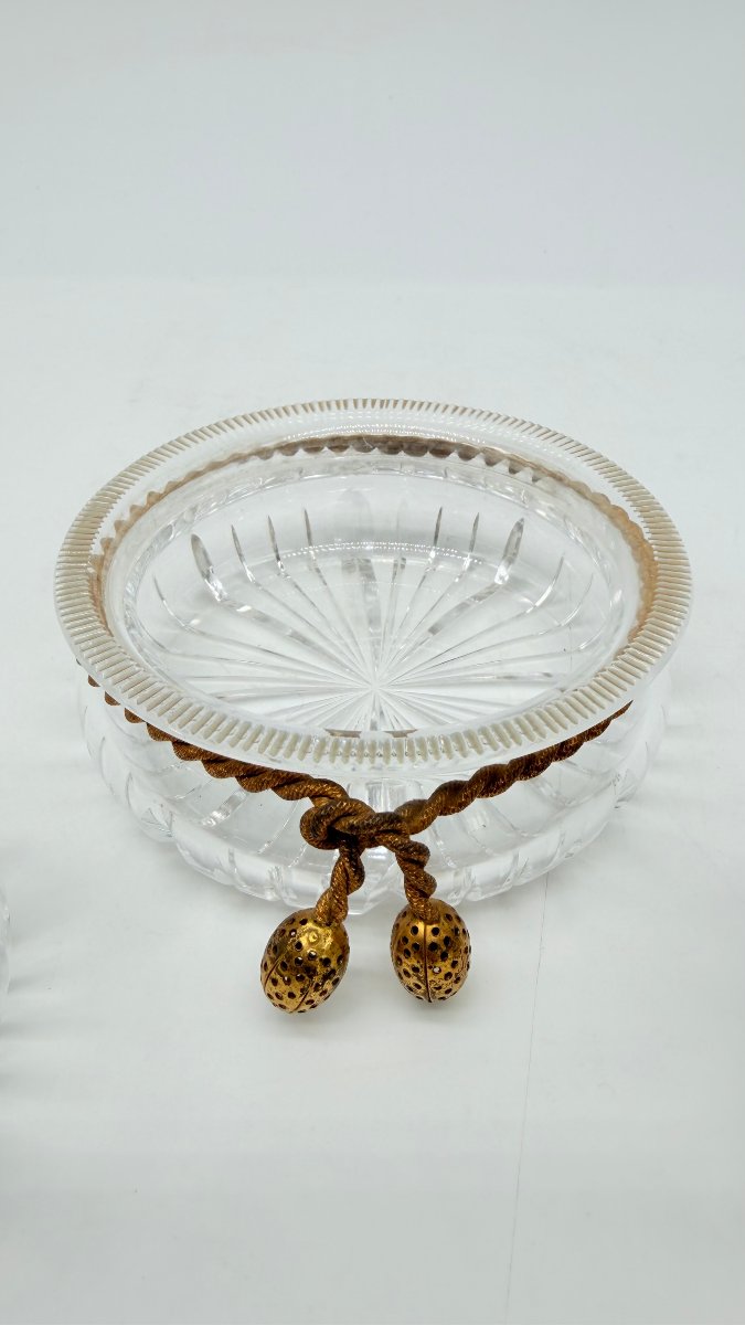 A French Gilt-bronze Mounted Moulded Crystal Toilette Garniture,  Baccarat, Late 19 Th-photo-3