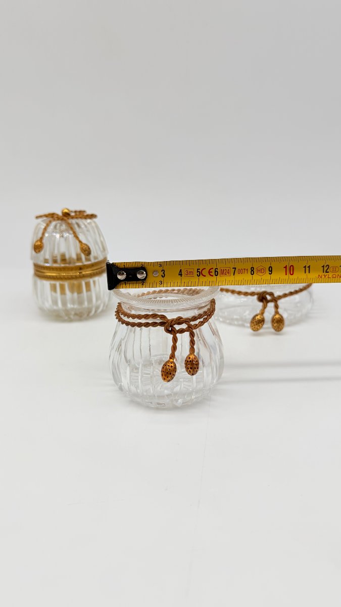 A French Gilt-bronze Mounted Moulded Crystal Toilette Garniture,  Baccarat, Late 19 Th-photo-3