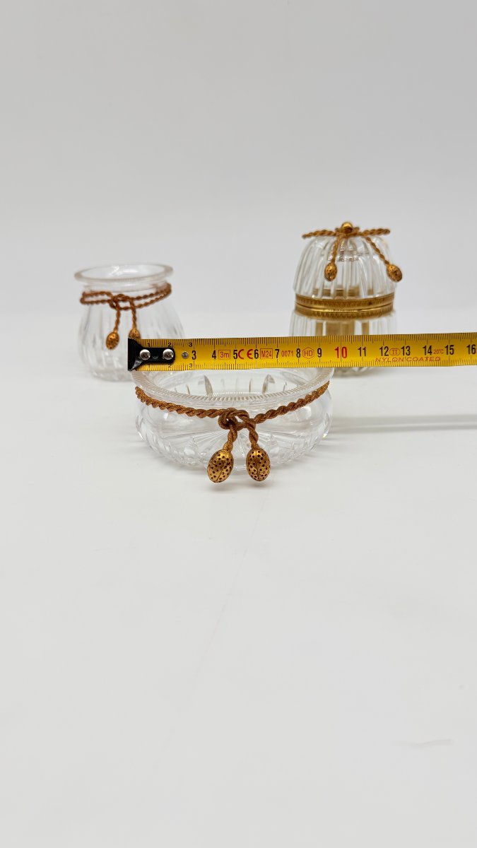 A French Gilt-bronze Mounted Moulded Crystal Toilette Garniture,  Baccarat, Late 19 Th-photo-5