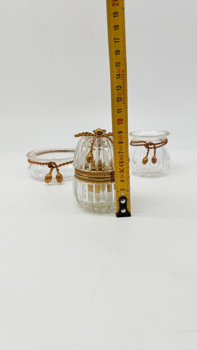 A French Gilt-bronze Mounted Moulded Crystal Toilette Garniture,  Baccarat, Late 19 Th-photo-8