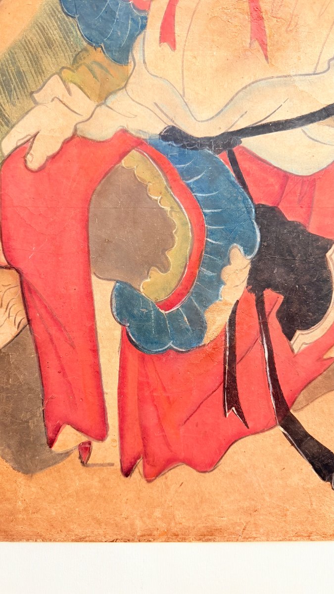 École coréenne, fin XIXe–début XXe siècle — Divinité taoïste au Bagua et lion céleste-photo-3