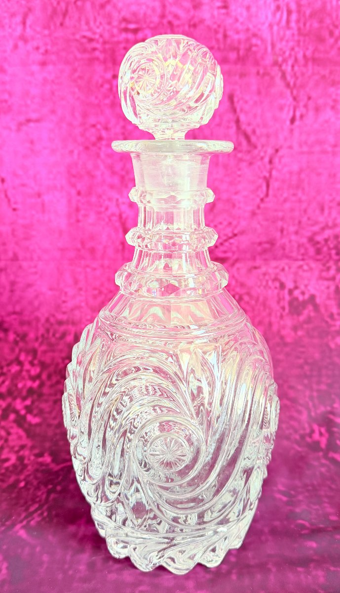 Baccarat Moulded Crystal Decanter With Swirl Decoration