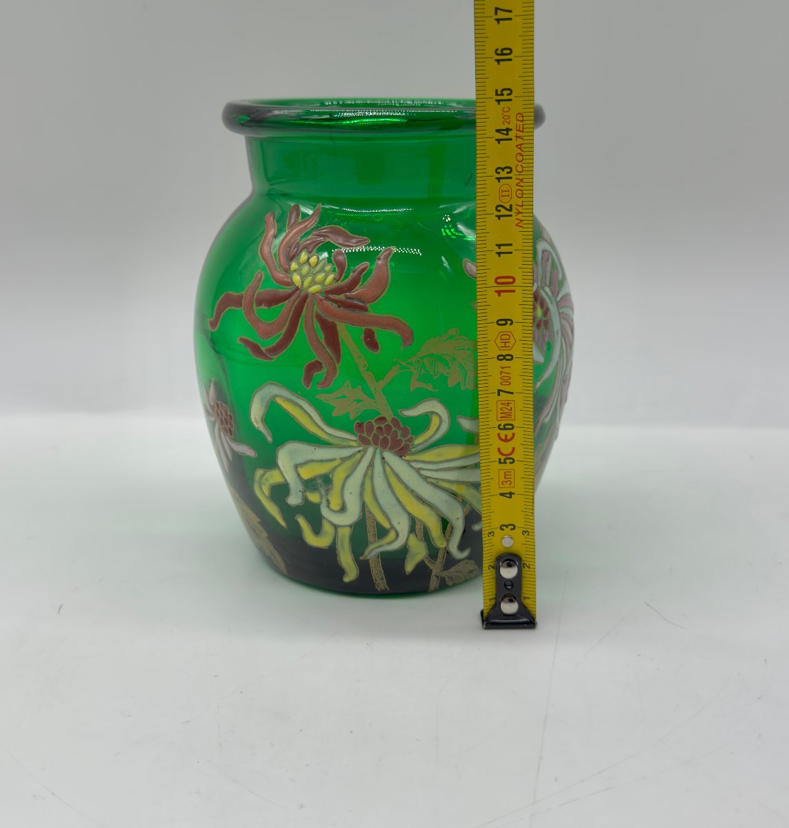 Vase émaillé en verre vert Art Nouveau, Legras-Montgeoye-photo-6