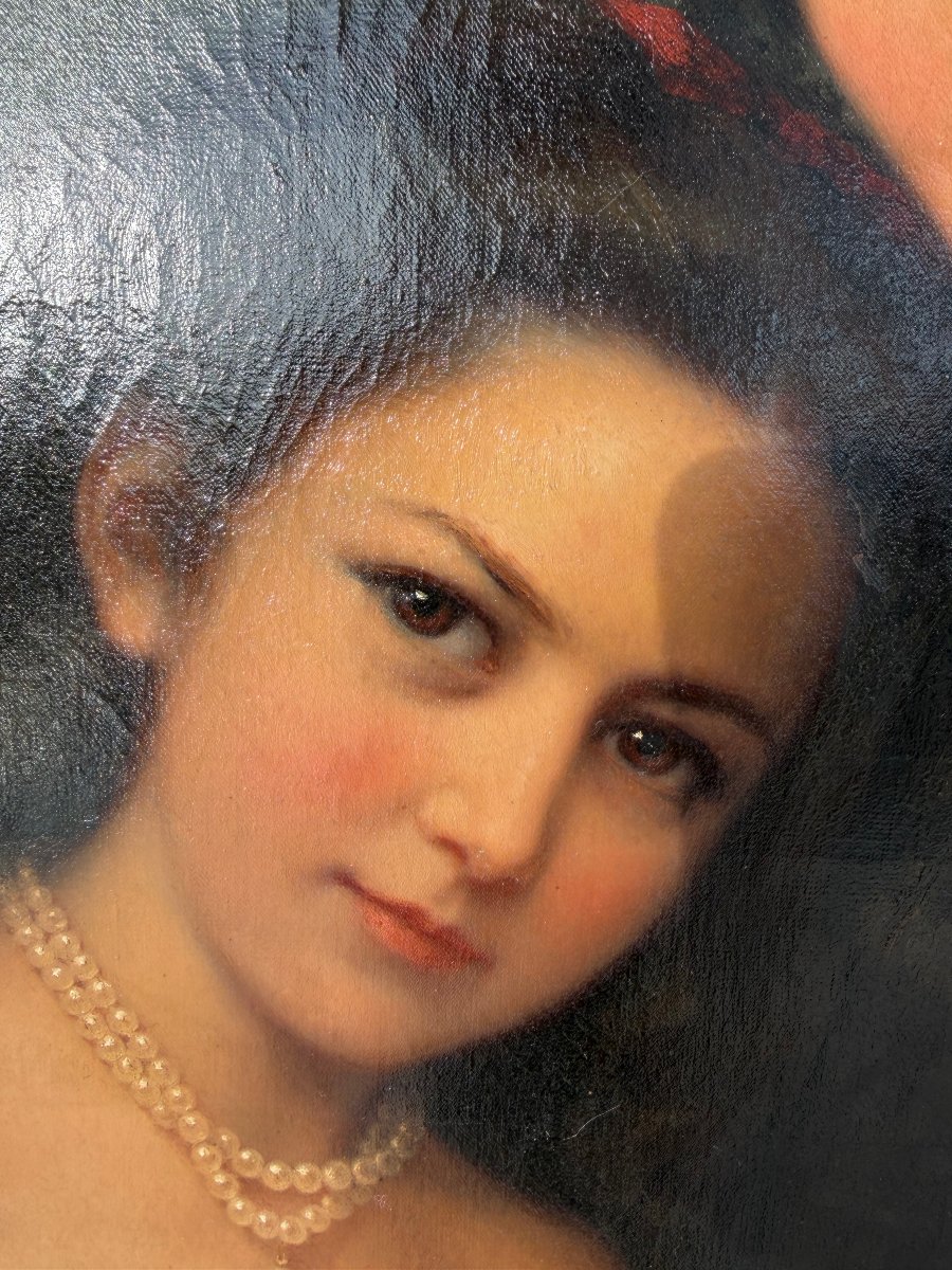 French School, Early 19th Century: Portrait Of Princess Hélène Schakowskoy And Her Daughter-photo-4