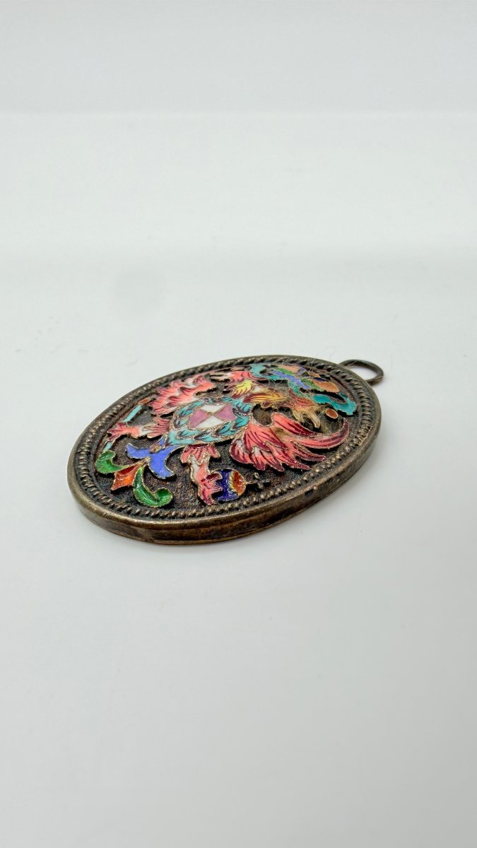 Russian Work, Late 19th–early 20th Century, Imperial Eagle Cloisonné Enamel Pendant-photo-2