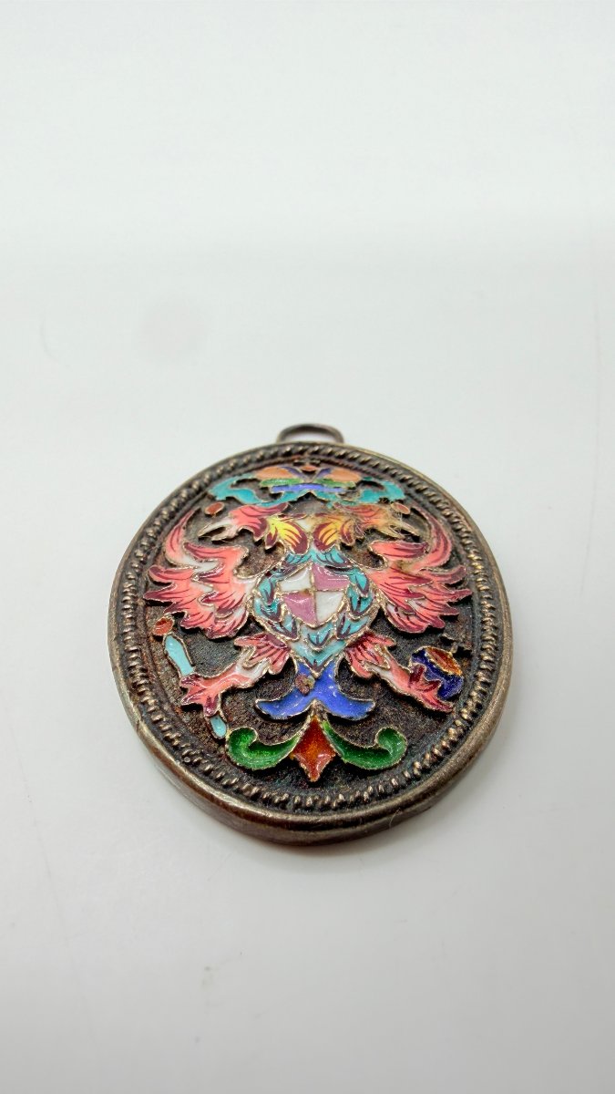 Russian Work, Late 19th–early 20th Century, Imperial Eagle Cloisonné Enamel Pendant-photo-3