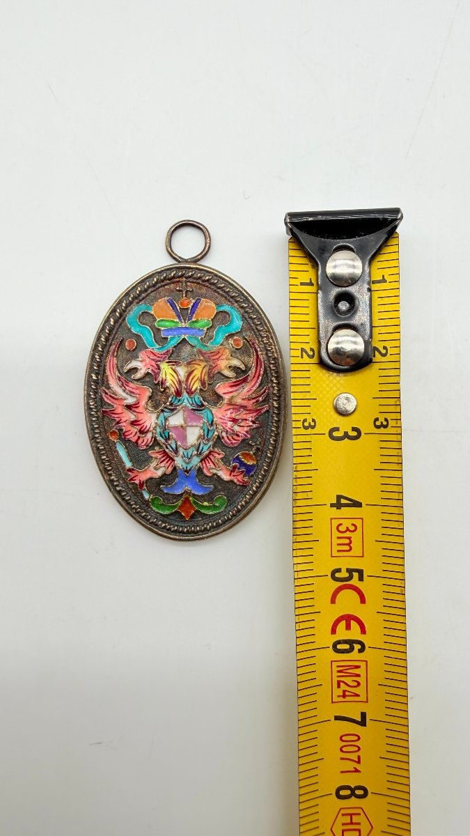 Russian Work, Late 19th–early 20th Century, Imperial Eagle Cloisonné Enamel Pendant-photo-6