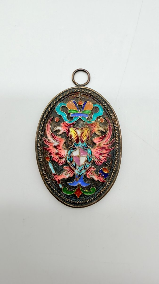Russian Work, Late 19th–early 20th Century, Imperial Eagle Cloisonné Enamel Pendant