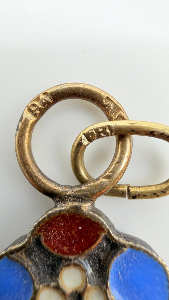 Travail russe, fin XIXe–début XXe siècle, croix pectorale en vermeil et émail cloisonné, 8e Art-photo-3