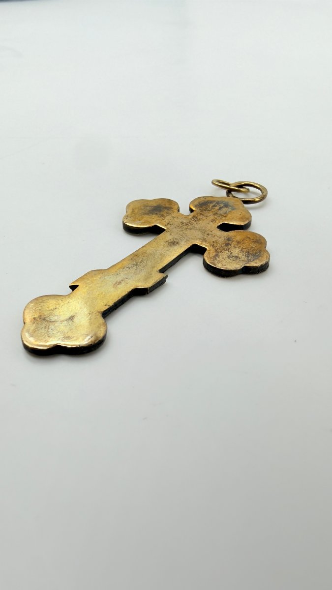 Travail russe, fin XIXe–début XXe siècle, croix pectorale en vermeil et émail cloisonné, 8e Art-photo-6