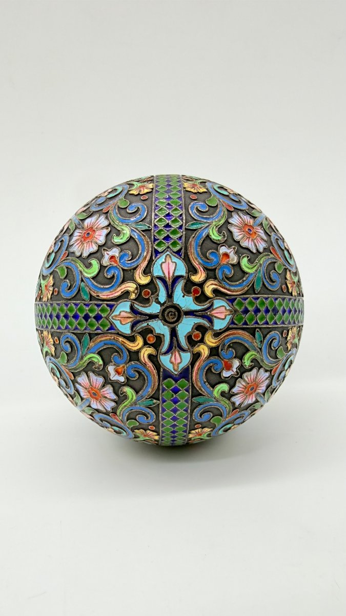 Large Silver-plated And Cloisonné-enamel Egg-photo-3