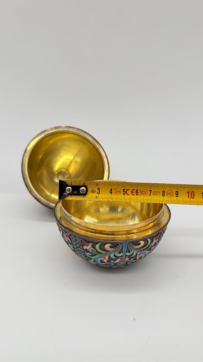 Large Silver-plated And Cloisonné-enamel Egg-photo-2