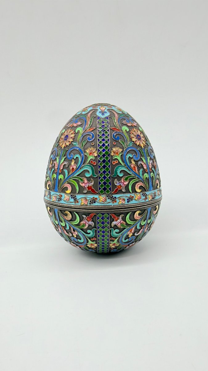 Large Silver-plated And Cloisonné-enamel Egg