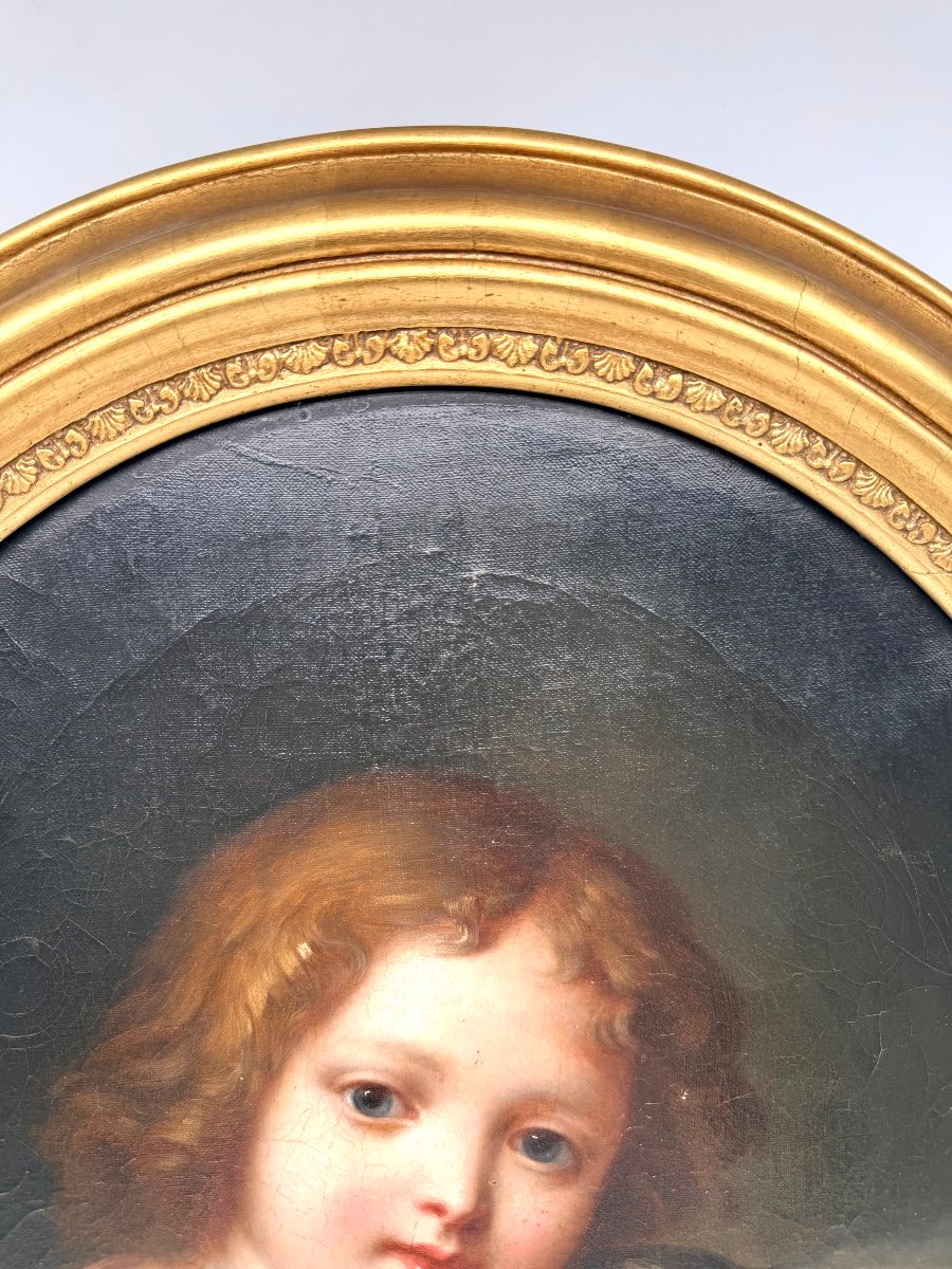 École russe, XIXe siècle, dans le goût de Karl Brioullov — Portrait d’un enfant au chien-photo-2