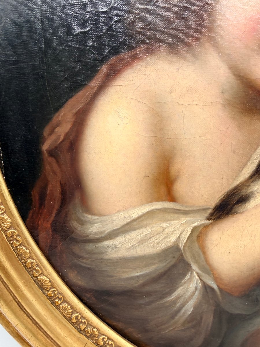 École russe, XIXe siècle, dans le goût de Karl Brioullov — Portrait d’un enfant au chien-photo-3