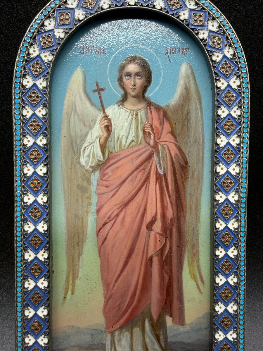 Pavel Ovchinnikov, Guardian Angel Icon, Moscow, Circa 1880–1890, In Silver And Enamel-photo-2