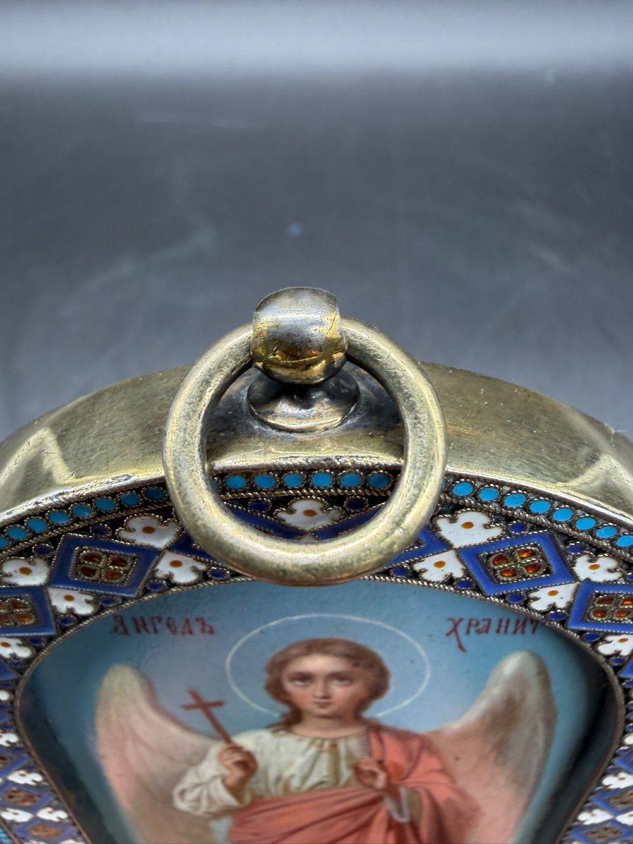 Pavel Ovchinnikov, Guardian Angel Icon, Moscow, Circa 1880–1890, In Silver And Enamel-photo-6