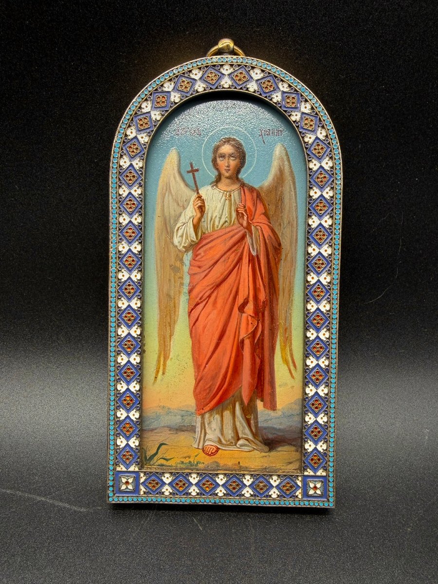 Pavel Ovchinnikov, Guardian Angel Icon, Moscow, Circa 1880–1890, In Silver And Enamel