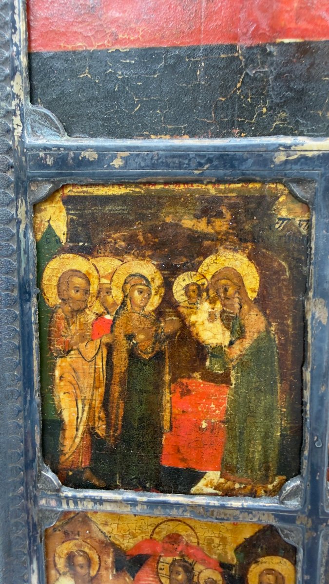 The Nativity Of The Mother Of God,feasts And Saints,silver Riza,17century,stroganov School-photo-1