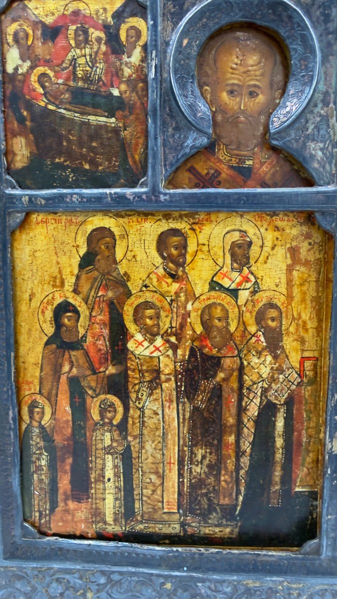 The Nativity Of The Mother Of God,feasts And Saints,silver Riza,17century,stroganov School-photo-3