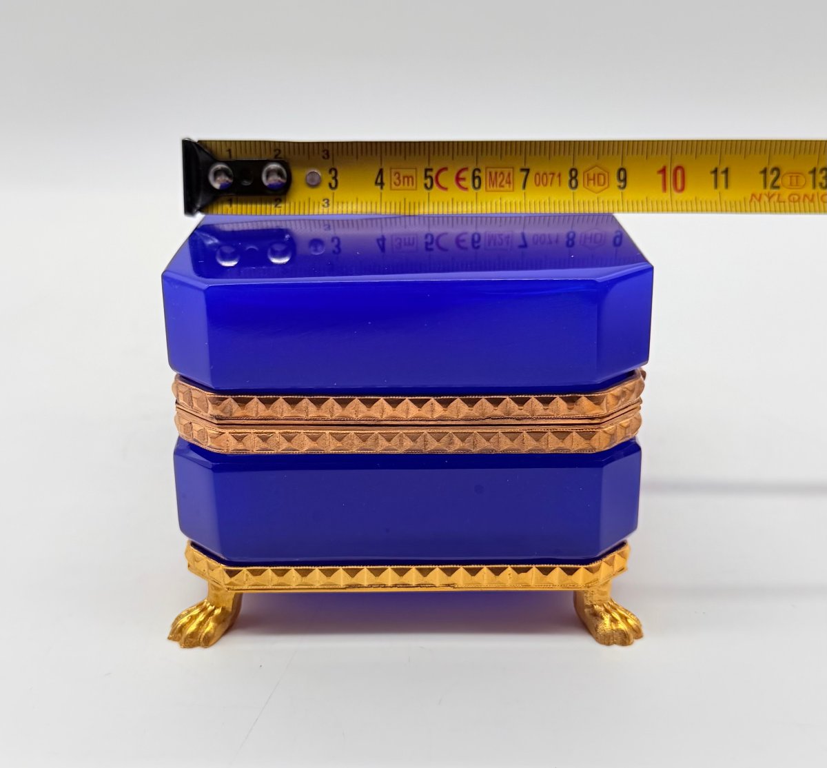 Coffret en opaline bleu cobalt et monture en bronze doré, Époque Charles X-photo-6