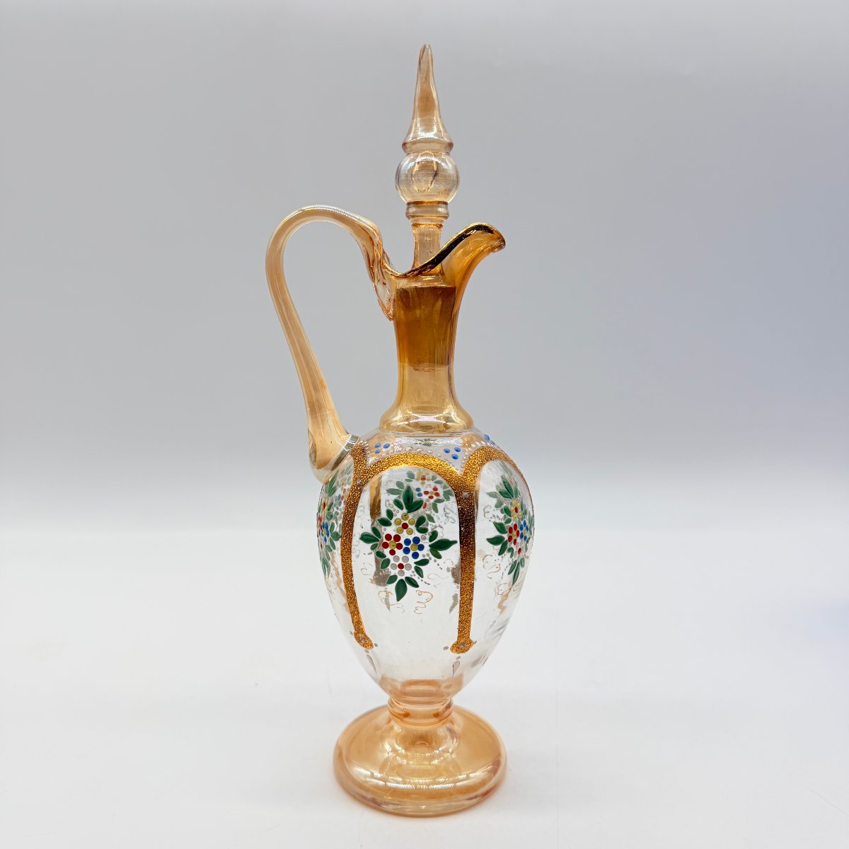 Bohemian Late 19th-century Enameled And Gilt Glass Ewer-photo-2