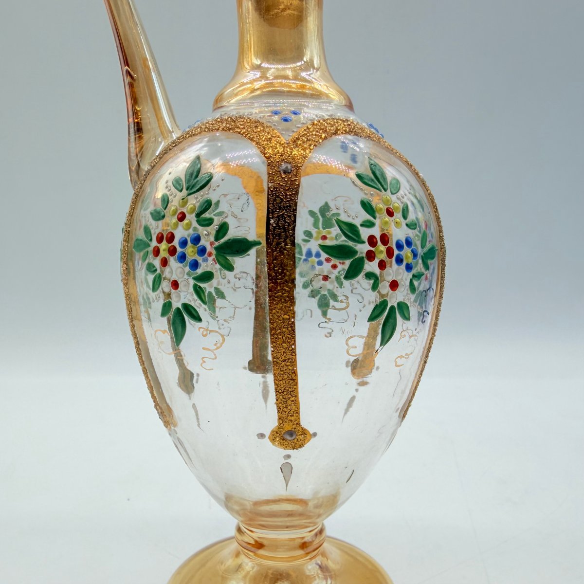 Bohemian Late 19th-century Enameled And Gilt Glass Ewer-photo-2