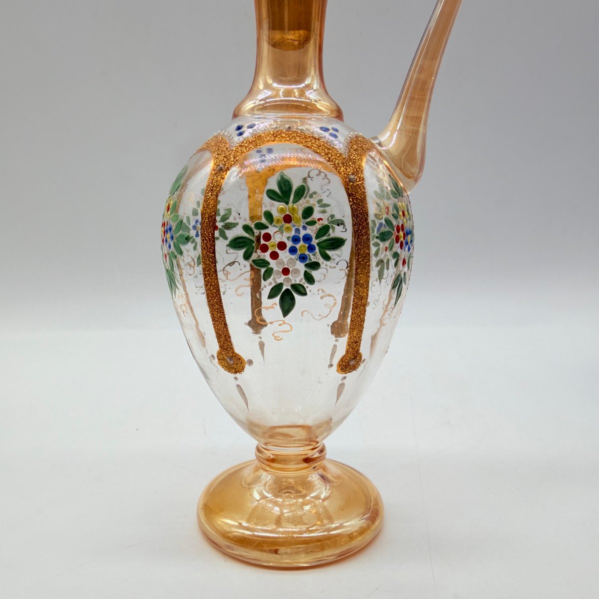Bohemian Late 19th-century Enameled And Gilt Glass Ewer-photo-4