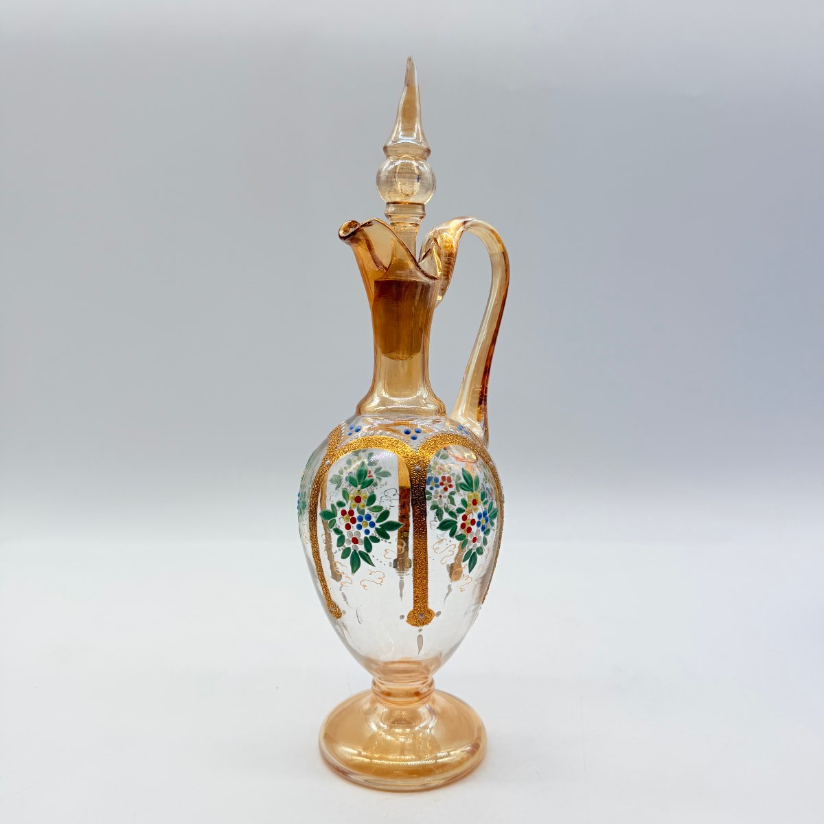 Bohemian Late 19th-century Enameled And Gilt Glass Ewer