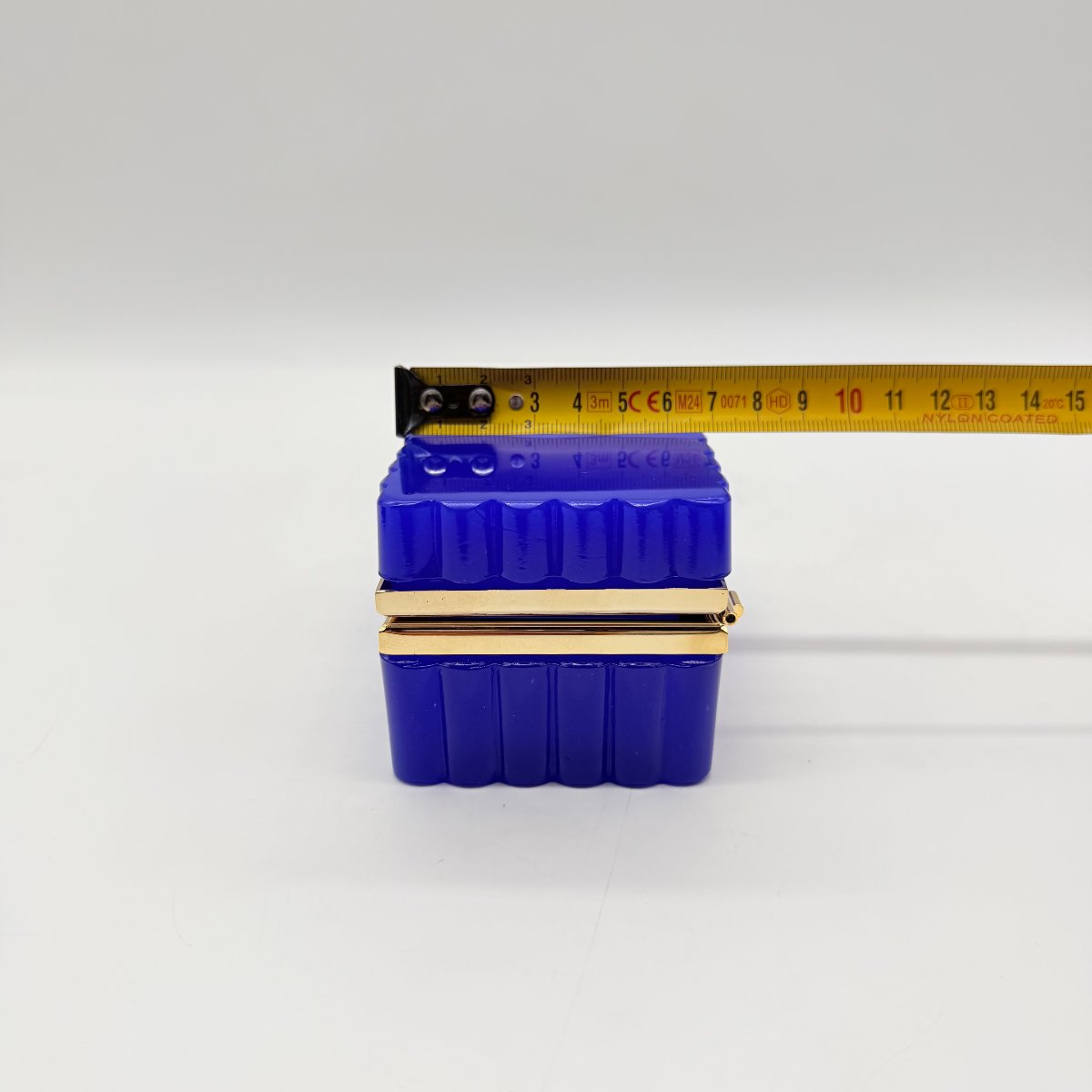 French Or Bohemian 19th-century Cobalt Blue Opaline Glass Box-photo-7