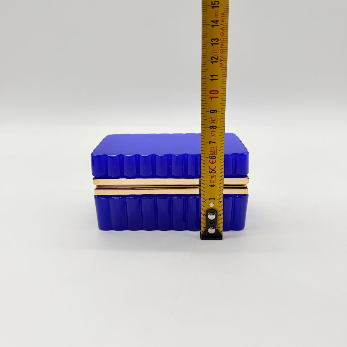 French Or Bohemian 19th-century Cobalt Blue Opaline Glass Box-photo-8