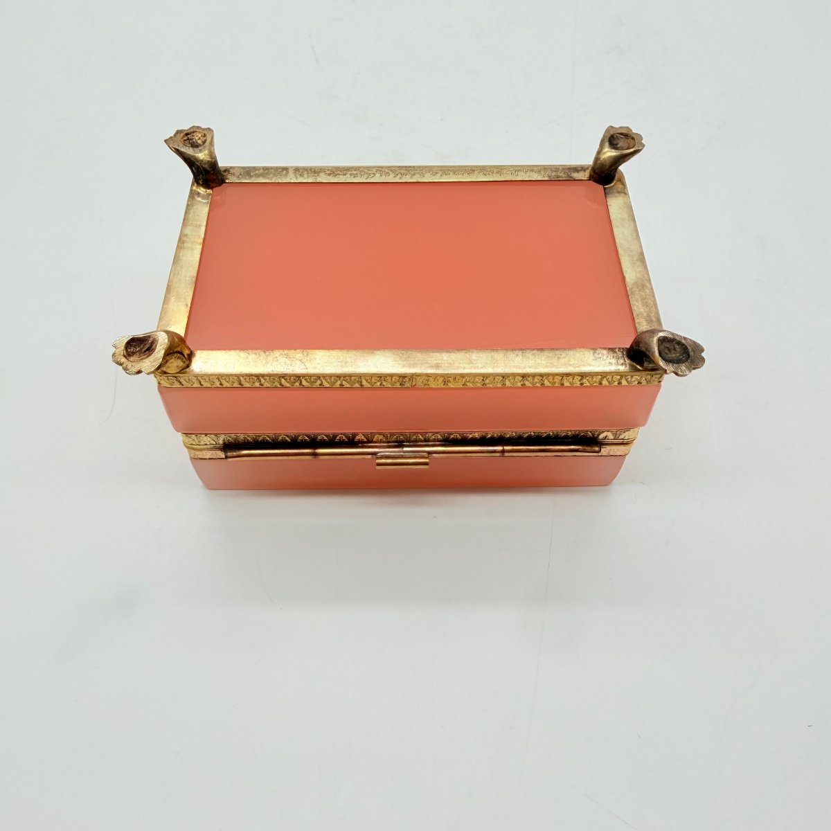 French Or Bohemian 19th-century Pink Opaline Glass Box   -photo-5