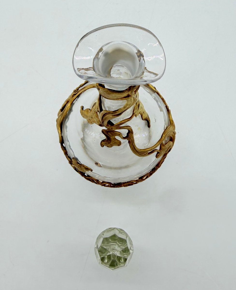 French Art Nouveau Gilt-bronze Mounted Crystal Scent Bottle, Circa 1900 -photo-2