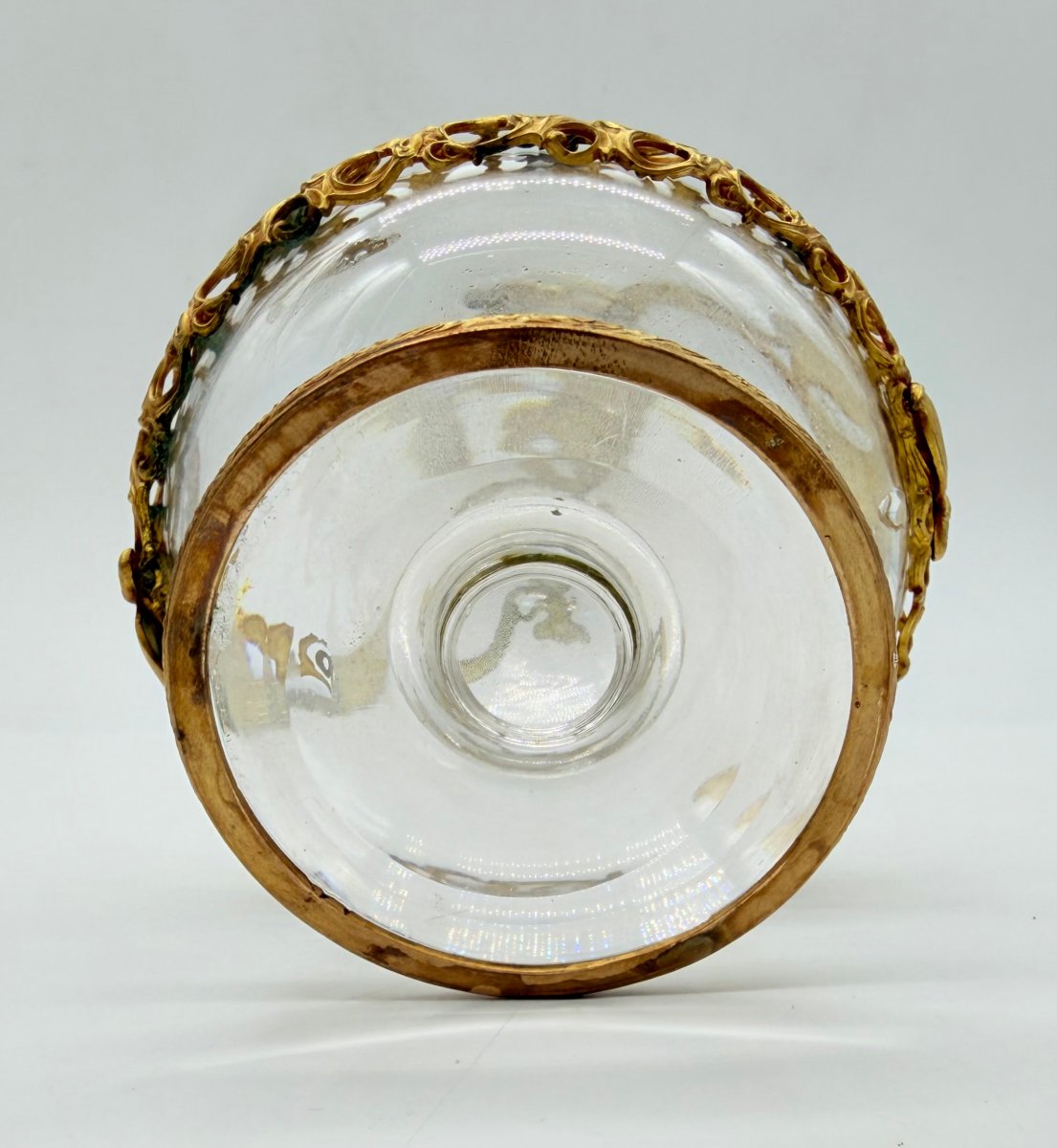 French Art Nouveau Gilt-bronze Mounted Crystal Scent Bottle, Circa 1900 -photo-5