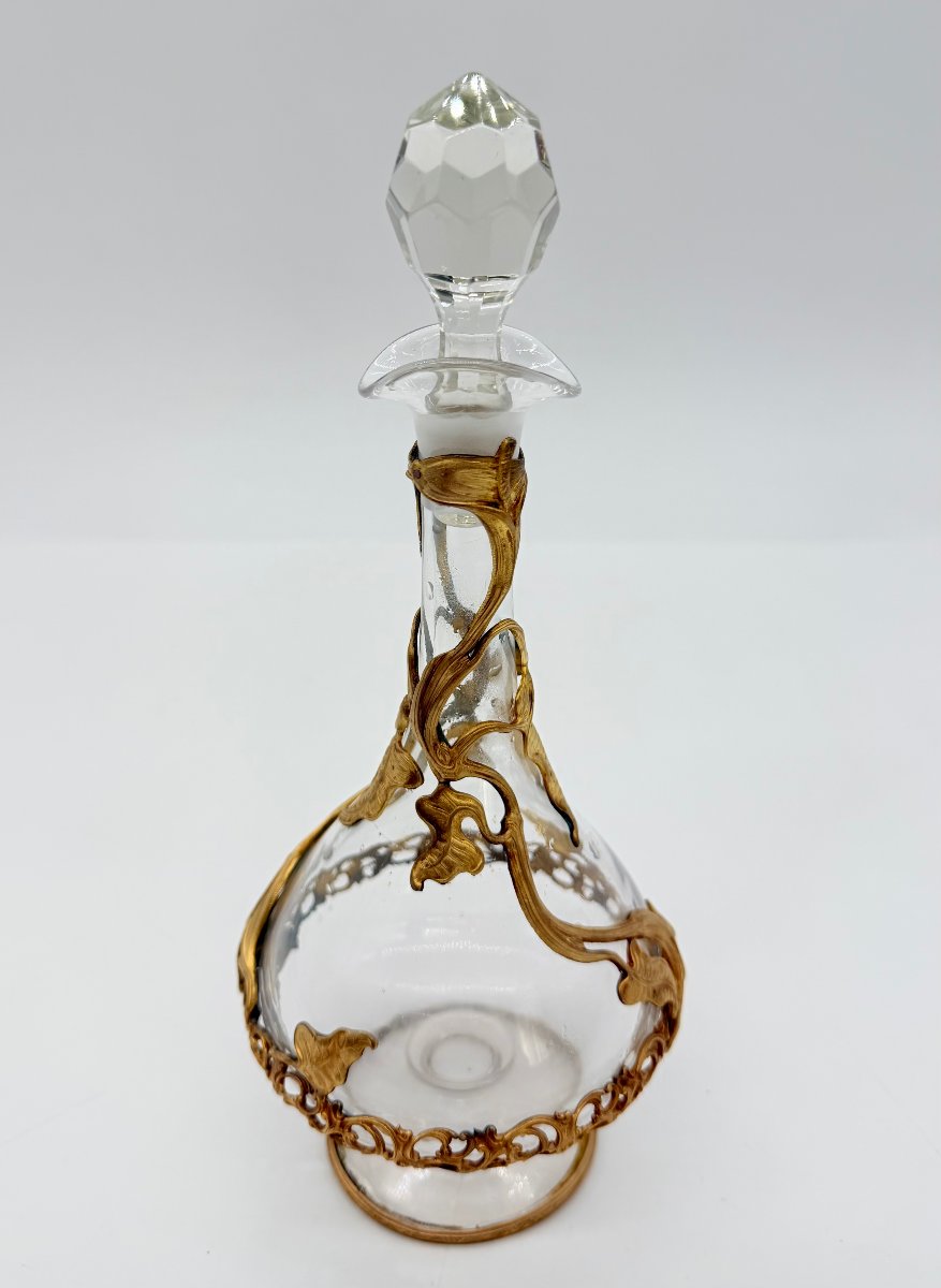 French Art Nouveau Gilt-bronze Mounted Crystal Scent Bottle, Circa 1900 