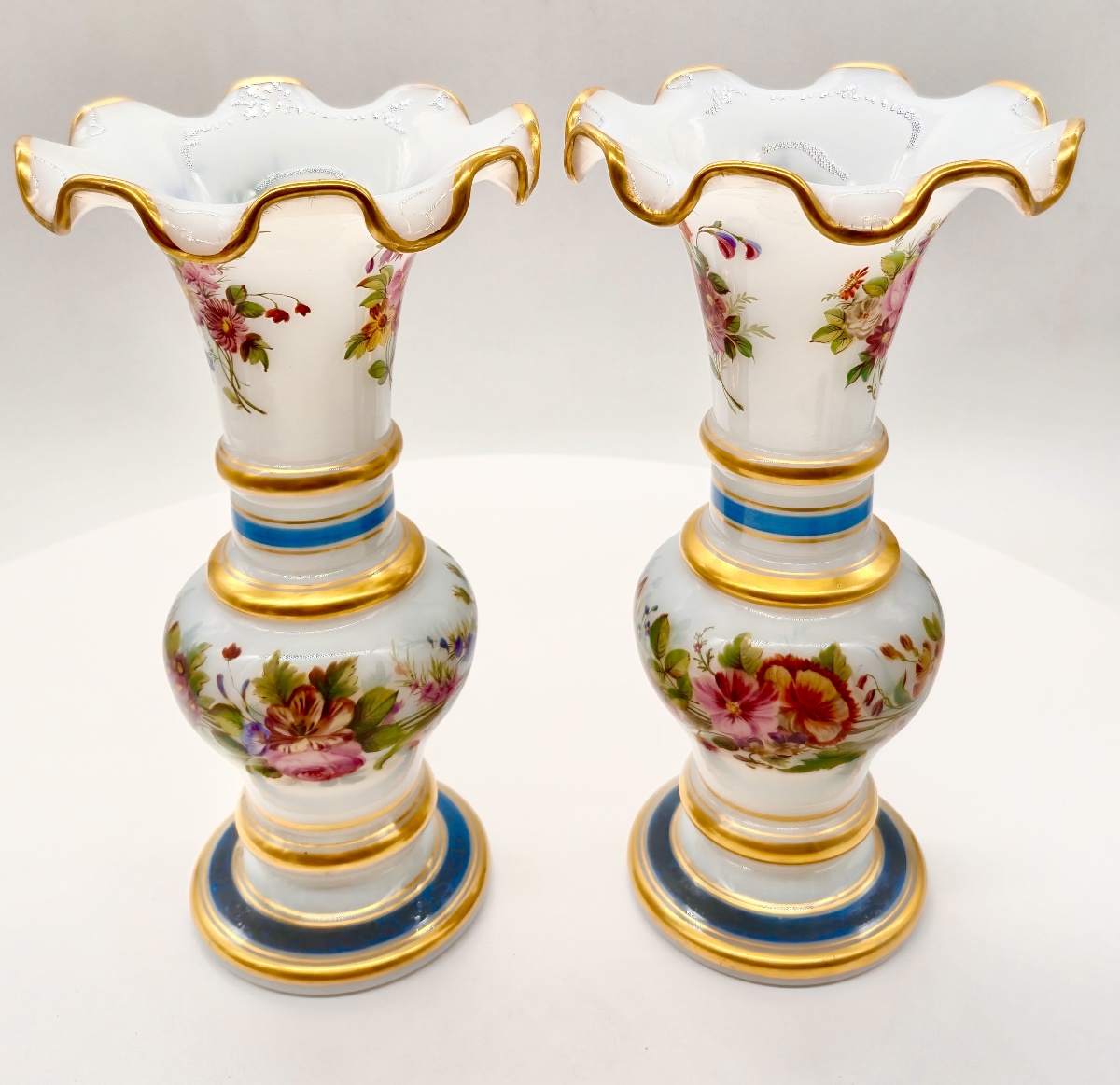 Pair Of Opaline Vases, Attributed To Jean François Robert For Baccarat-photo-3