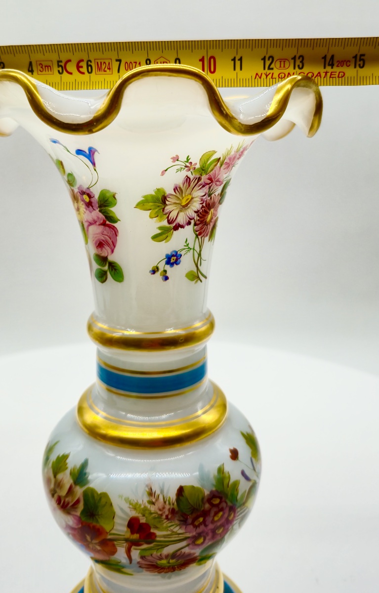 Pair Of Opaline Vases, Attributed To Jean François Robert For Baccarat-photo-4