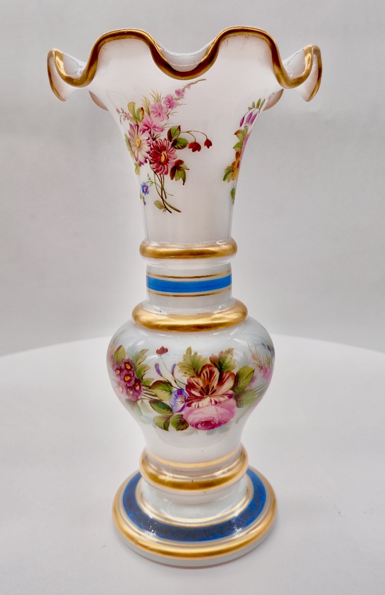 Pair Of Opaline Vases, Attributed To Jean François Robert For Baccarat-photo-3