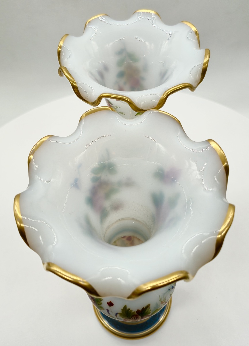 Pair Of Opaline Vases, Attributed To Jean François Robert For Baccarat-photo-5