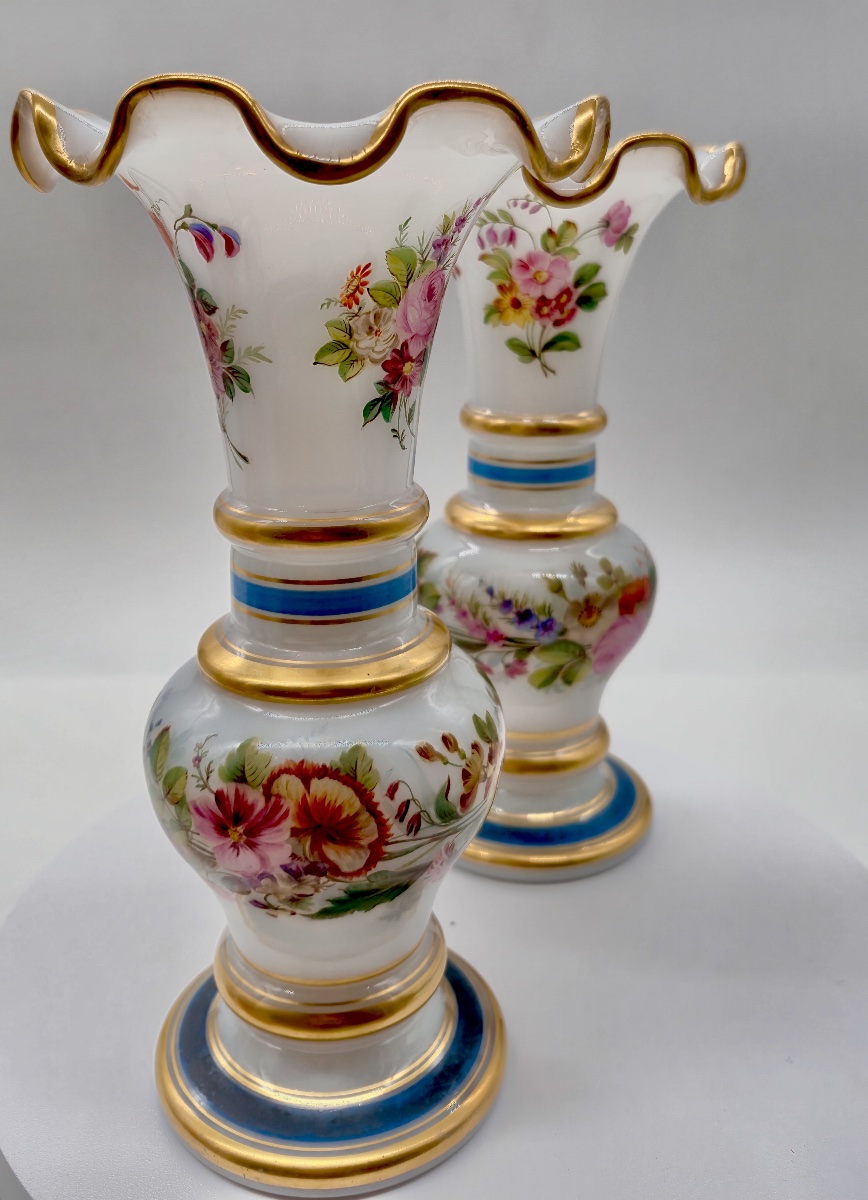 Pair Of Opaline Vases, Attributed To Jean François Robert For Baccarat-photo-7