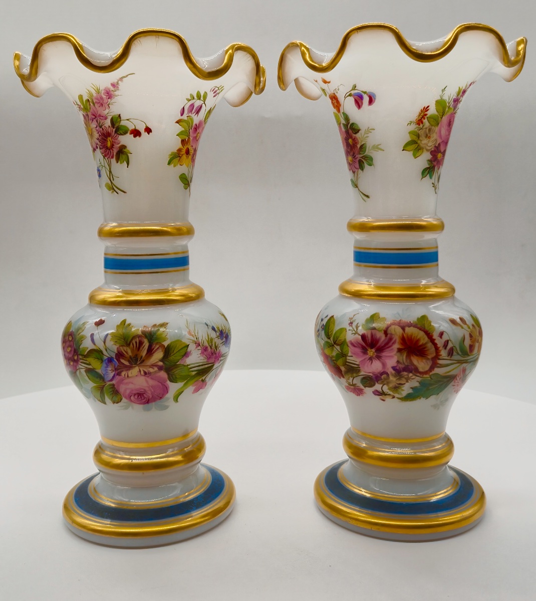 Pair Of Opaline Vases, Attributed To Jean François Robert For Baccarat