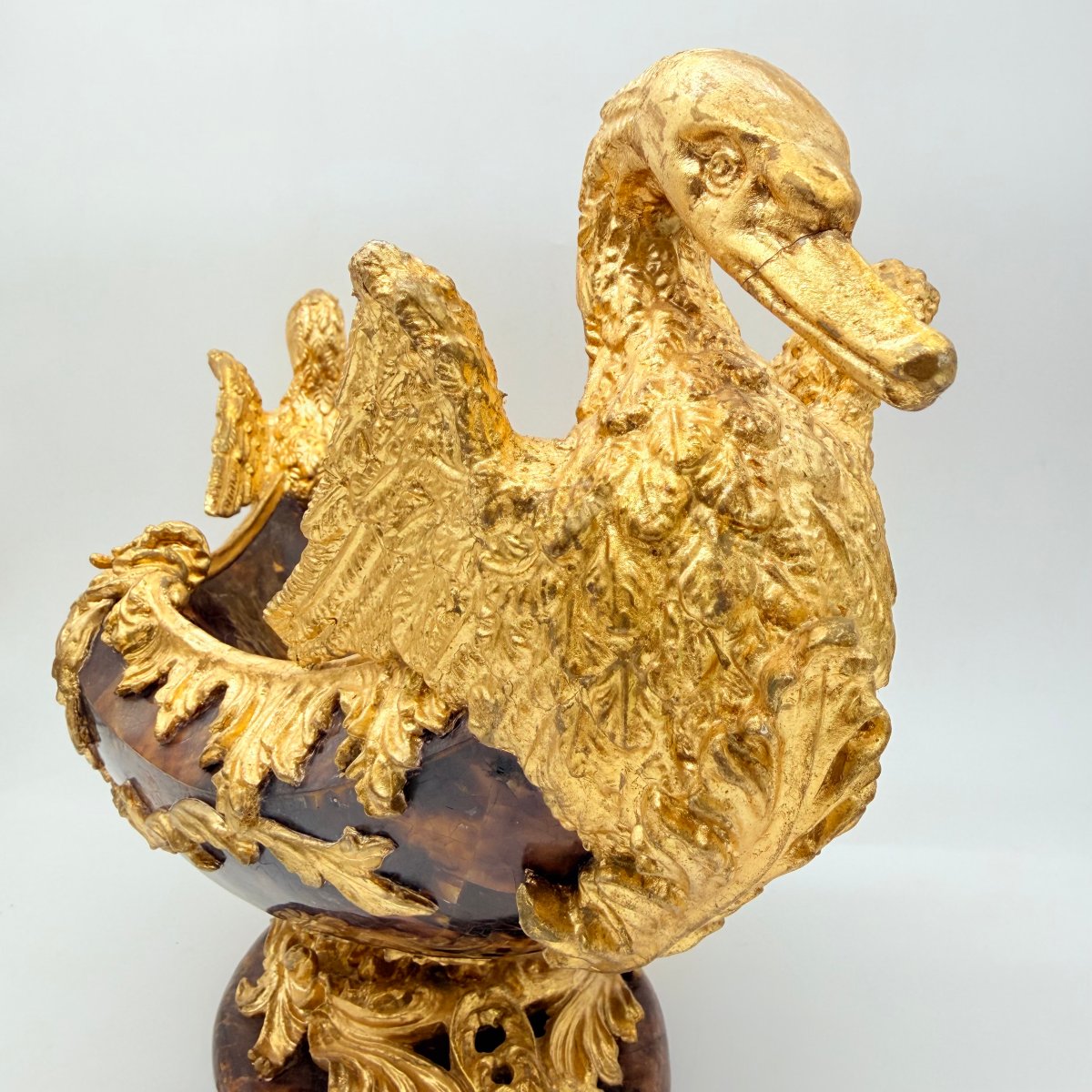 COUPE NAVACELLE OU SURTOUT DE TABLE EN MARBRE ET BRONZE DORÉ, STYLE LOUIS XV, XIXe SIÈCLE   -photo-1