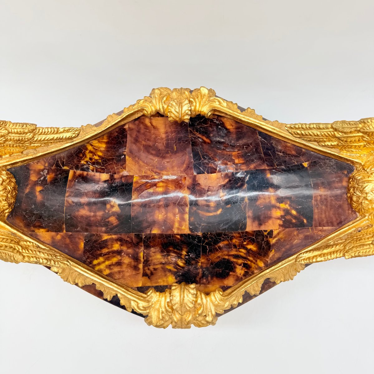 COUPE NAVACELLE OU SURTOUT DE TABLE EN MARBRE ET BRONZE DORÉ, STYLE LOUIS XV, XIXe SIÈCLE   -photo-4