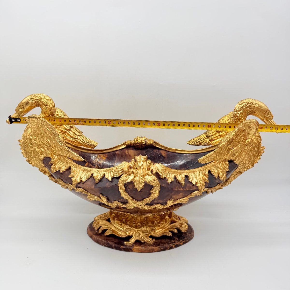 COUPE NAVACELLE OU SURTOUT DE TABLE EN MARBRE ET BRONZE DORÉ, STYLE LOUIS XV, XIXe SIÈCLE   -photo-7